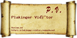 Plakinger Viátor névjegykártya